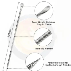 Milchaufschäumkrug aus Edelstahl, 340 ml, mit Dekorationsstift