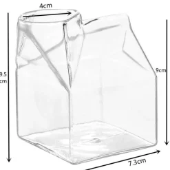 Milchkarton-Glasbecher – süß, transparent, 300 ml, für Saft, Kaffee, Tee