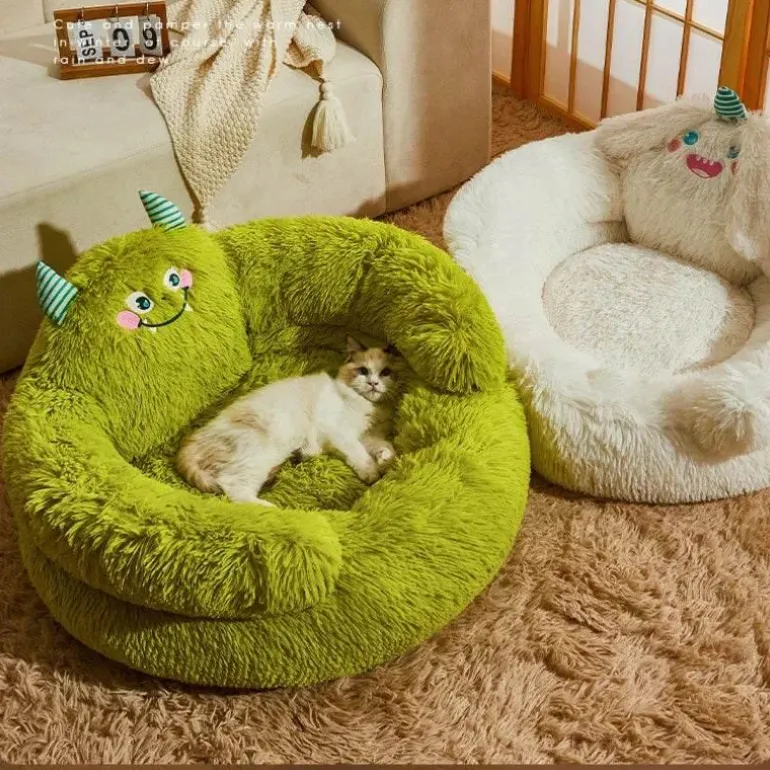 Mini Monster Kuschelbett - Gemütliches Haustierbett für Kleintiere