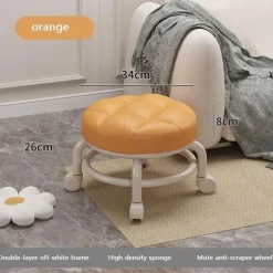 Mini Rolling Stool - Elegant Low Seat