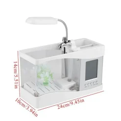 Mini-Aquarium mit LCD-Uhr – digitales Wasser-Dekor für Zuhause