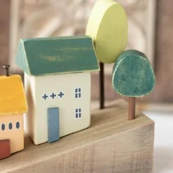Miniatur-Dorf-Dekor – nordischer Akzent aus Holz für das hügelige Zuhause