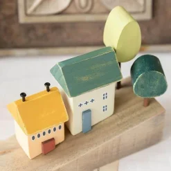 Miniatur-Dorf-Dekor – nordischer Akzent aus Holz für das hügelige Zuhause