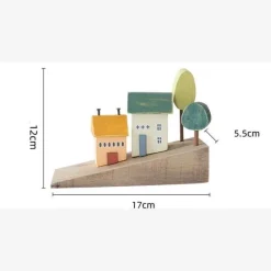 Miniatur-Dorf-Dekor – nordischer Akzent aus Holz für das hügelige Zuhause