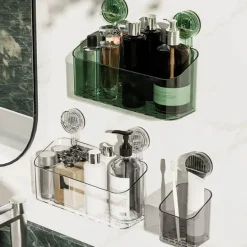 Mini-Badezimmer-Organizer mit Saugnapf – platzsparendes Aufbewahrungsregal