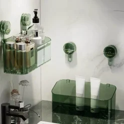 Mini-Badezimmer-Organizer mit Saugnapf – platzsparendes Aufbewahrungsregal