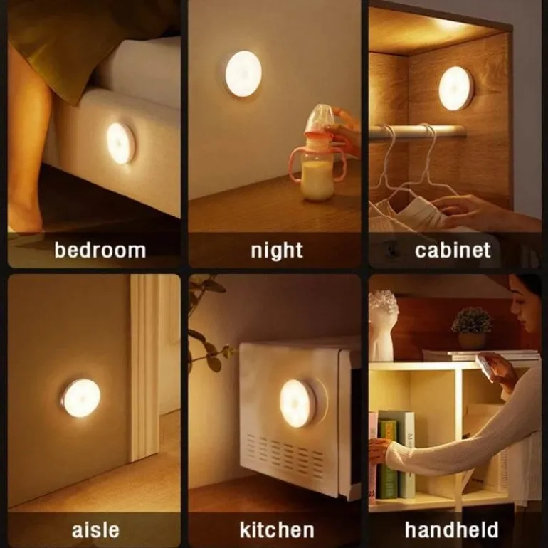 Mini-Bewegungssensor-LED-Nachtlampe - Klebendes Wandlicht