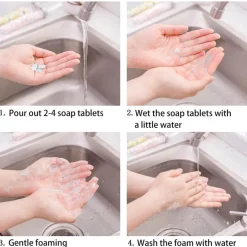 Mini-Blumen-Schäumende Papierseife - Bunte Seifenstücke in Reisegröße