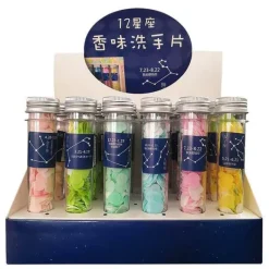 Mini-Blumen-Schäumende Papierseife - Bunte Seifenstücke in Reisegröße