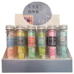 Mini-Blumen-Schäumende Papierseife - Bunte Seifenstücke in Reisegröße