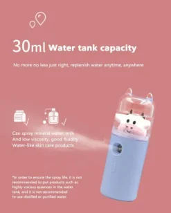 Mini-Gesichtsdampfer mit Cartoon-Tiermotiv – wiederaufladbarer USB-Luftbefeuchter