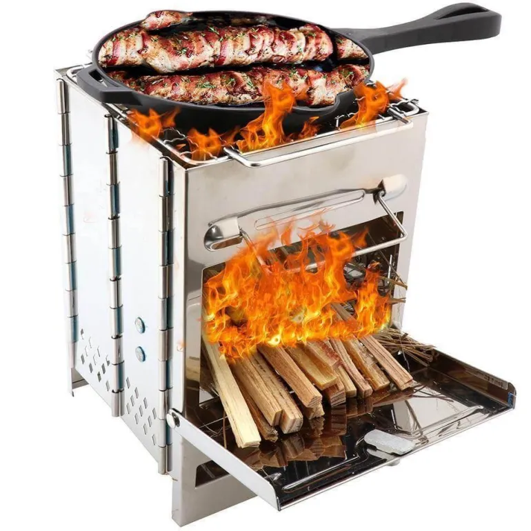 Mini-Holzkohlegrill – Faltbarer Outdoor-Campinggrill aus Edelstahl