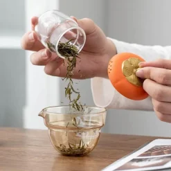 Mini-Kürbis-Teekannenset aus Keramik