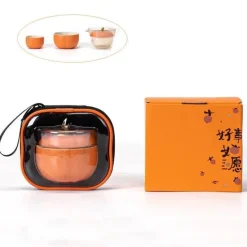 Mini-Kürbis-Teekannenset aus Keramik