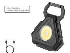 Mini-LED-Schlüsselanhänger-Taschenlampe, Flaschenöffner – kompaktes Multifunktionswerkzeug