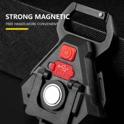 Mini-LED-Schlüsselanhänger-Taschenlampe, Flaschenöffner – kompaktes Multifunktionswerkzeug