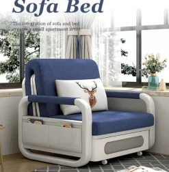 Minimalist Japanese Sofa Bed - Retractable Design for Small Spaces