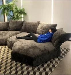 Minimalist Velvet Sofa - Italian Modern Design Adjustable Comfort