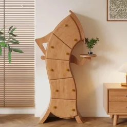 Minimalist Wooden Cabinet - Playful Storage Solution