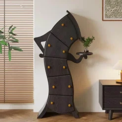 Minimalist Wooden Cabinet - Playful Storage Solution