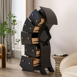 Minimalist Wooden Cabinet - Playful Storage Solution