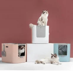 Minimalistische Anti-Geruchs-Katzentoilette – Geruchsreduzierende Toilettenlösung