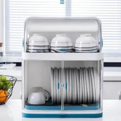 Minimalistische Küchen-Aufbewahrungsbox mit Deckel – einfacher Abtropf-Organizer