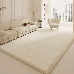 Minimalistischer Plüsch-Teppich – Weicher Teppich für modernes Dekor