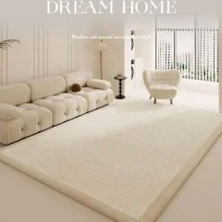 Minimalistischer Plüsch-Teppich – Weicher Teppich für modernes Dekor