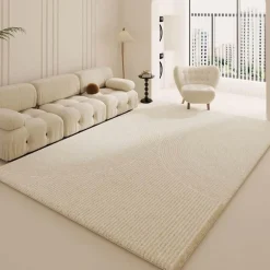 Minimalistischer Plüsch-Teppich – Weicher Teppich für modernes Dekor