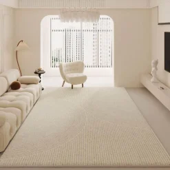 Minimalistischer Plüsch-Teppich – Weicher Teppich für modernes Dekor
