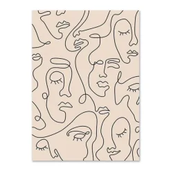 Minimalistisches abstraktes Gesicht verlässt Kunstdruck