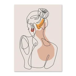 Minimalistisches abstraktes Gesicht verlässt Kunstdruck