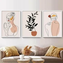 Minimalistisches abstraktes Gesicht verlässt Kunstdruck