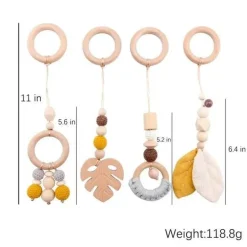 Minimalistisches Baby-Aktivitätsgymnastik-Set aus Holz – Natürlicher Spielplatz für Kleinkinder