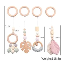 Minimalistisches Baby-Aktivitätsgymnastik-Set aus Holz – Natürlicher Spielplatz für Kleinkinder