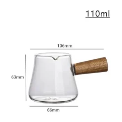 Mini-Milchkännchen mit Holzgriff – Messbecher für Espresso-Latte-Creamer