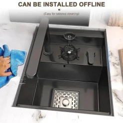 Mini-Spüle aus Edelstahl – Versteckte Tassenspüle