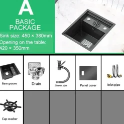 Mini-Spüle aus Edelstahl – Versteckte Tassenspüle