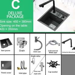 Mini-Spüle aus Edelstahl – Versteckte Tassenspüle