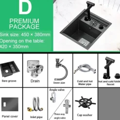 Mini-Spüle aus Edelstahl – Versteckte Tassenspüle