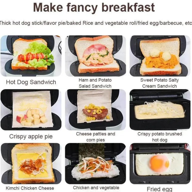 Mini-Toast-Press-Grill – Antihaft-Frühstückszubereiter