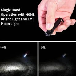 Mini-USB-aufladbare LED-Schlüsselanhänger-Taschenlampe - Kompaktes tragbares Licht