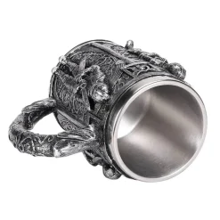 Mittelalterlicher Bierkrug – Edelstahl-Kriegerkrug für die Kneipendekoration