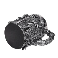 Mittelalterlicher Bierkrug – Edelstahl-Kriegerkrug für die Kneipendekoration