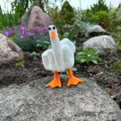 Mittelfinger-Entenfigur – Schrullige Wohndekoration aus Kunstharz