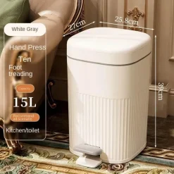 Mülleimer mit luxuriösem Deckel – Mülleimer mit großem Fassungsvermögen für Küche und Bad