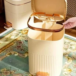 Mülleimer mit luxuriösem Deckel – Mülleimer mit großem Fassungsvermögen für Küche und Bad