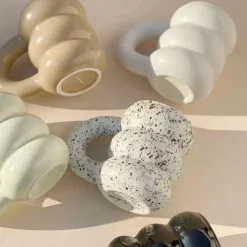 Modera Thick Ceramic Mug – Modern Ribbed Sculpted Coffee Cup