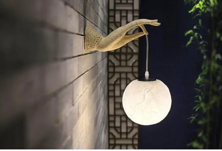 Modern Chinese Lotus Wall Lamp - Creative Decorative Lighting